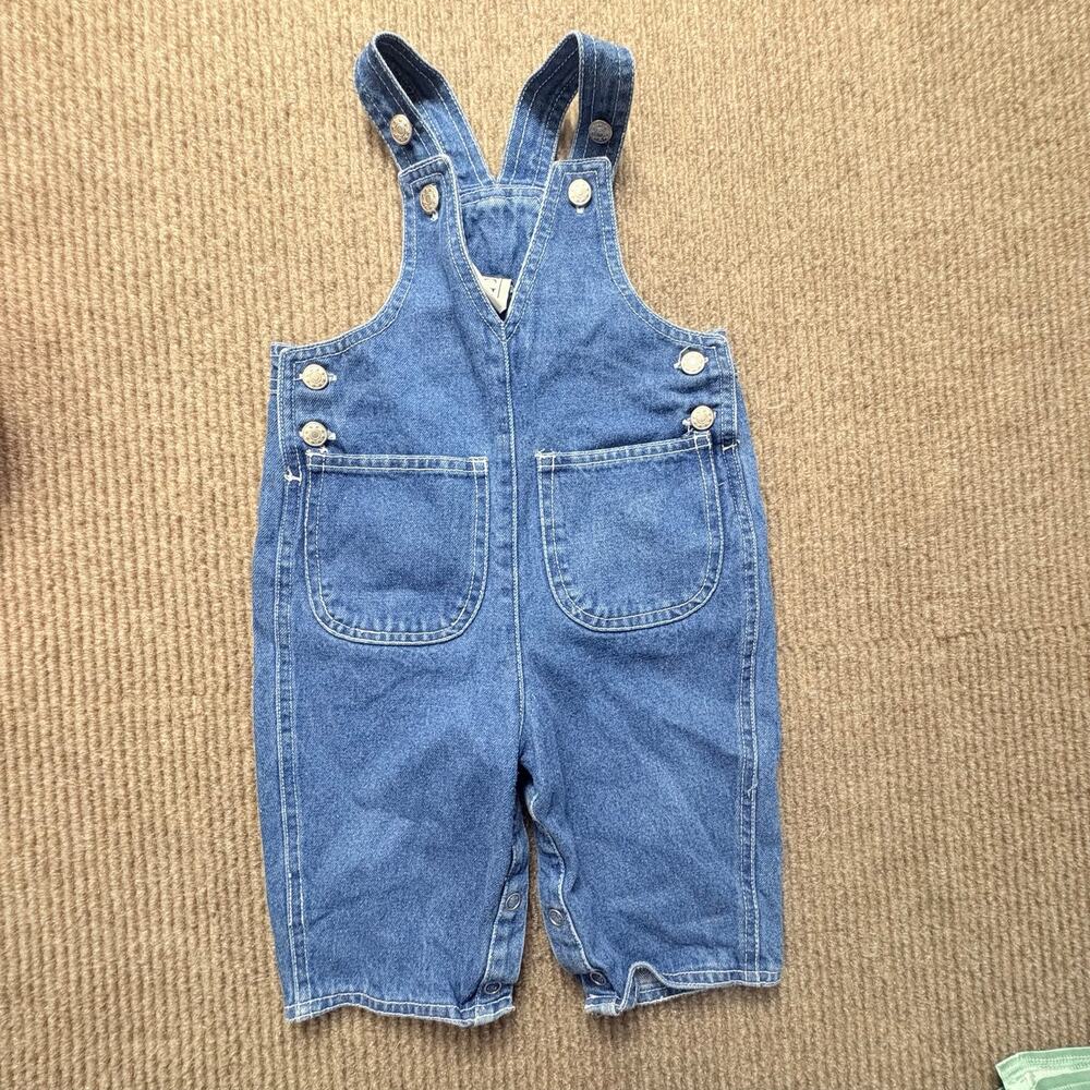 Vintage Field Gear Baby Sailboat Denim Overalls 12M